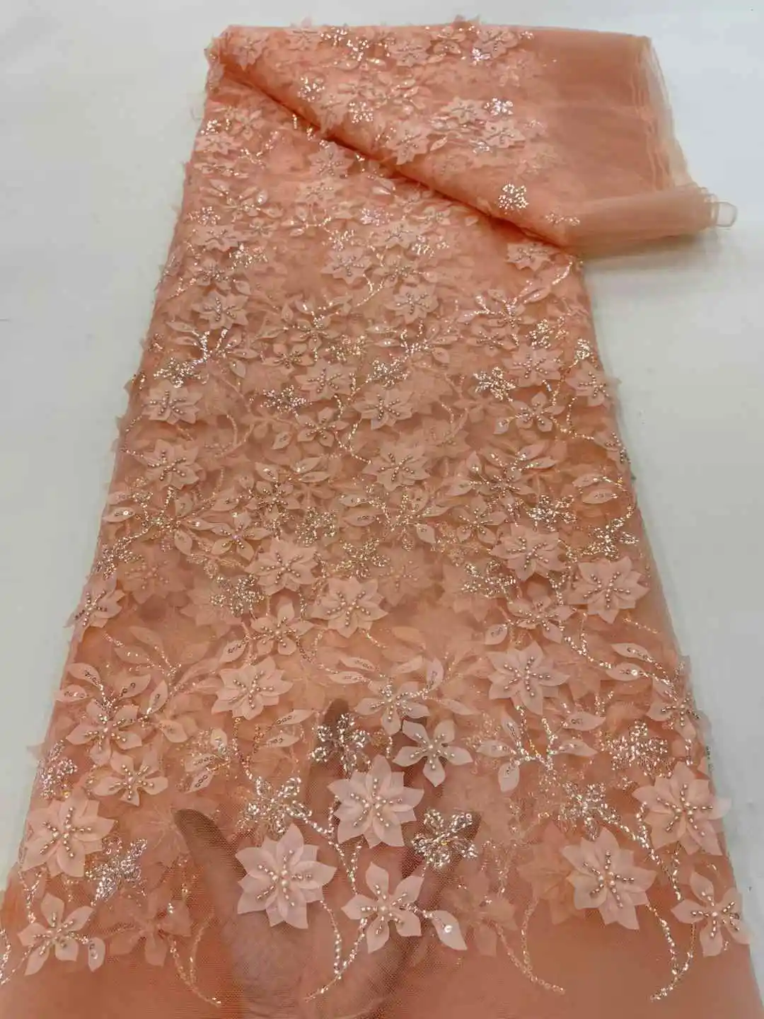 3D Fashion French Tulle Lace Fabric 2025 High Quality African Nigerian Sequin Embroidery Groom Lace Fabric Party Sewn 5 Yards
3D Fashion French Tulle Lace Fabric 2025 High Quality African Nigerian Sequin Embroidery Groom Lace Fabric Party Sewn 5 Yards