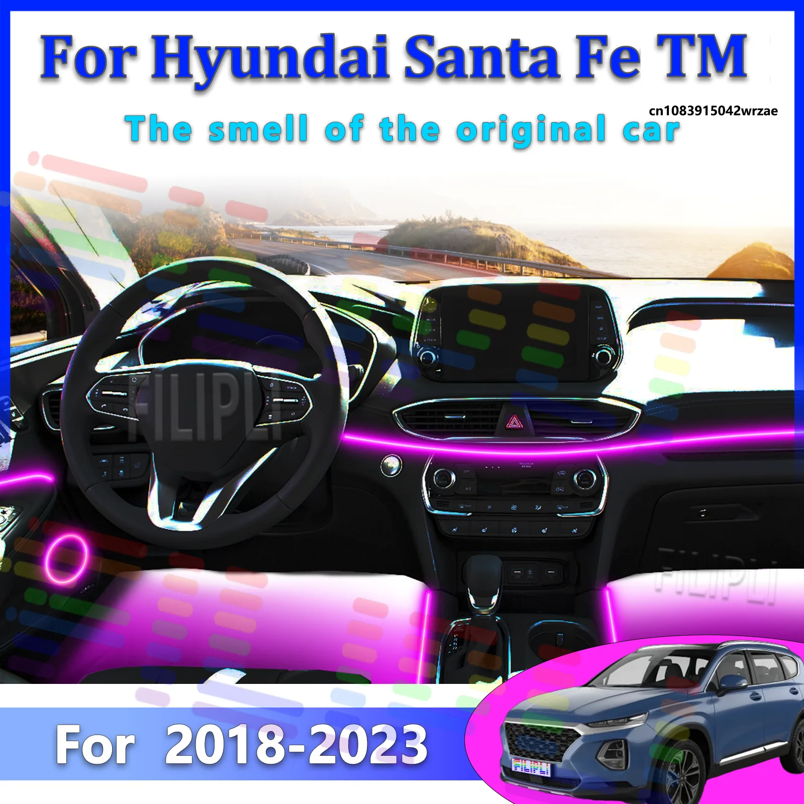 For Hyundai Santa Fe 2023Y TM Car LED Ambient Lamps Colorful Atmosphere Lights Auto Interior Neon Strip App Control 64 RGB Light
For Hyundai Santa Fe 2023Y TM Car LED Ambient Lamps Colorful Atmosphere Lights Auto Interior Neon Strip App Control 64 RGB Light