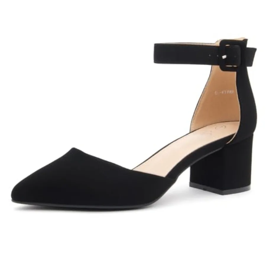 Shoe Land Closed Toe Heels for Women Low Block Pumps with Ankle Strap, Pointed Toe Comfortable Chunky Dress Shoes for Office Wo
Shoe Land Closed Toe Heels for Women Low Block Pumps with Ankle Strap, Pointed Toe Comfortable Chunky Dress Shoes for Office Wo