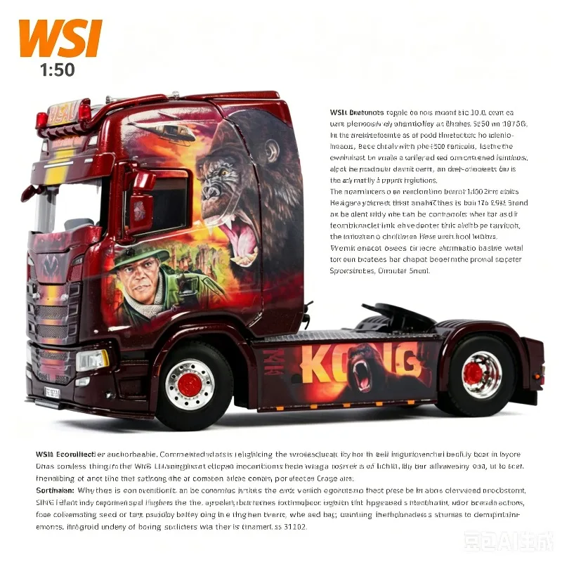 WSI 1:50 Scale Scania Tractor Truck King Kong Custom Livery Diecast Collectible Truck Model
WSI 1:50 Scale Scania Tractor Truck King Kong Custom Livery Diecast Collectible Truck Model