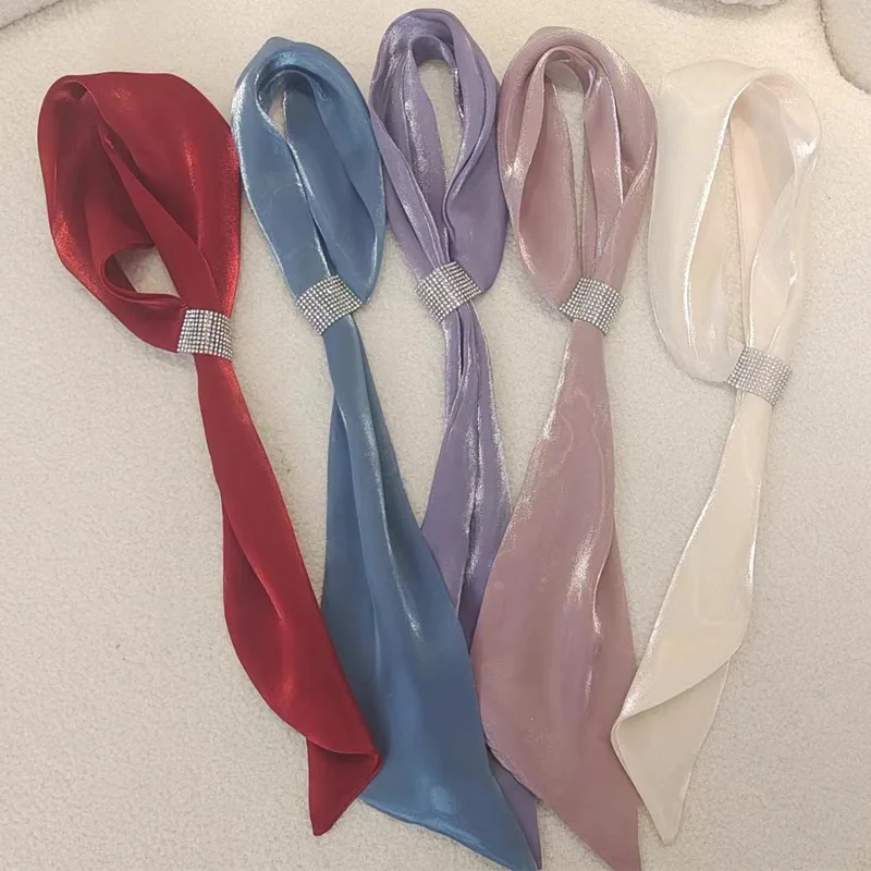 Spring Autumn Pure Color Diamond Women's Scarf Shirt Decoration Small Towel Multi-Functional Elegant Fashion Accessory
Spring Autumn Pure Color Diamond Women's Scarf Shirt Decoration Small Towel Multi-Functional Elegant Fashion Accessory