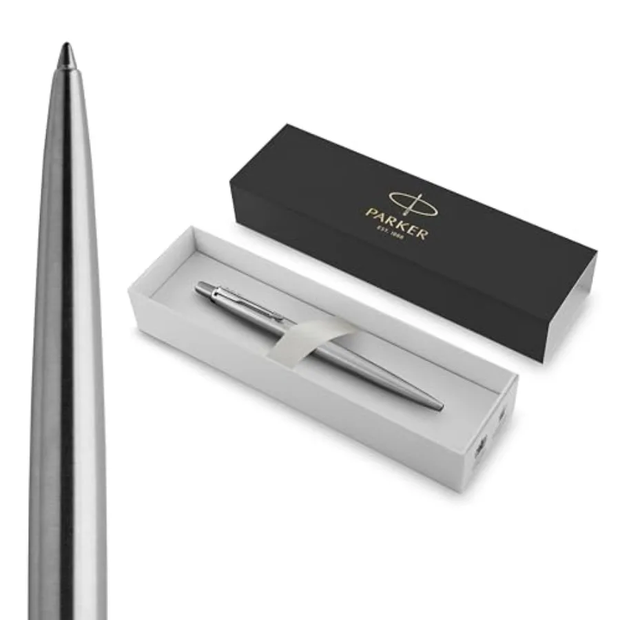 Jotter, Stainless Steel with Chrome Trim, Medium Point, Blue Ink - Smooth Writing, Polished, Professional, Sleek Design
Jotter, Stainless Steel with Chrome Trim, Medium Point, Blue Ink - Smooth Writing, Polished, Professional, Sleek Design