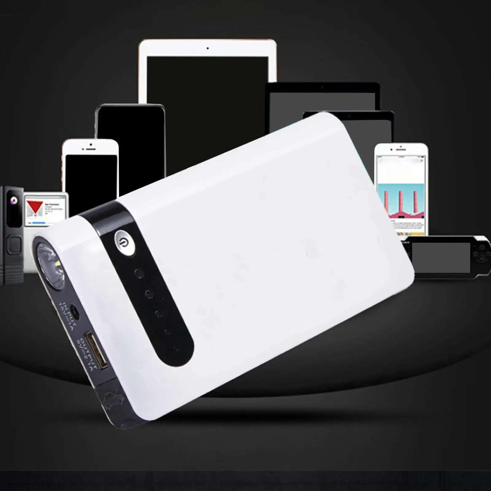 Car Jump Starter 12V Portable Auto Battery Booster Fit for Tablet Mobile Phone Psp MP4
Car Jump Starter 12V Portable Auto Battery Booster Fit for Tablet Mobile Phone Psp MP4