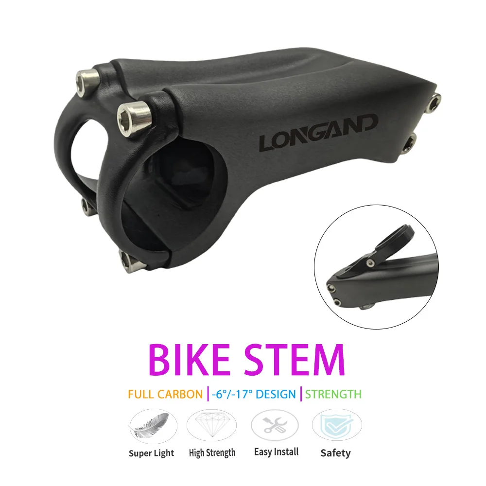 Adjustable Carbon Fiber Bicycle Stem 6/17 Degree Head Tube Angle 70-130mm MTB Road Bike Accessory
Adjustable Carbon Fiber Bicycle Stem 6/17 Degree Head Tube Angle 70-130mm MTB Road Bike Accessory