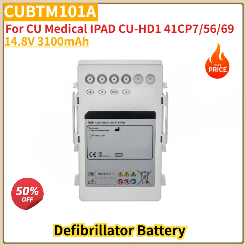 CUBTM101A Battery High Quality Defibrillator Battery 14.8V 3100mAh for CU Medical IPAD CU-HD1 41CP7/56/69 Brand New
CUBTM101A Battery High Quality Defibrillator Battery 14.8V 3100mAh for CU Medical IPAD CU-HD1 41CP7/56/69 Brand New