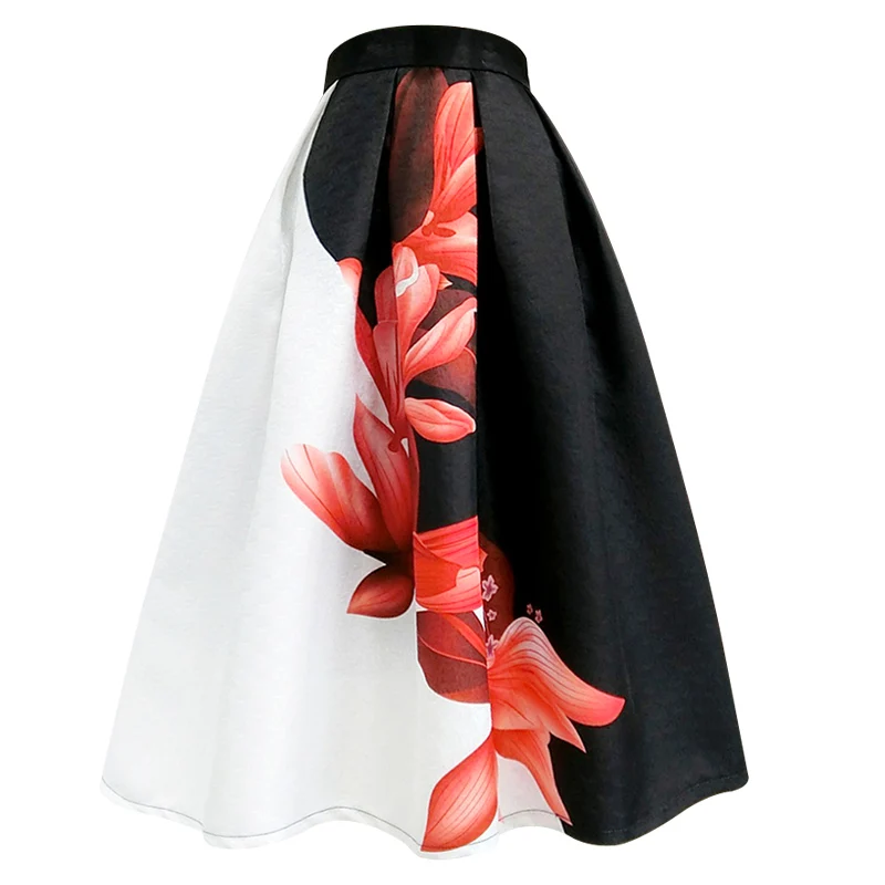 High-waisted slim black white colorblock print A LINE pockets spring and autumn tutu skirt women's umbrella skirt
High-waisted slim black white colorblock print A LINE pockets spring and autumn tutu skirt women's umbrella skirt