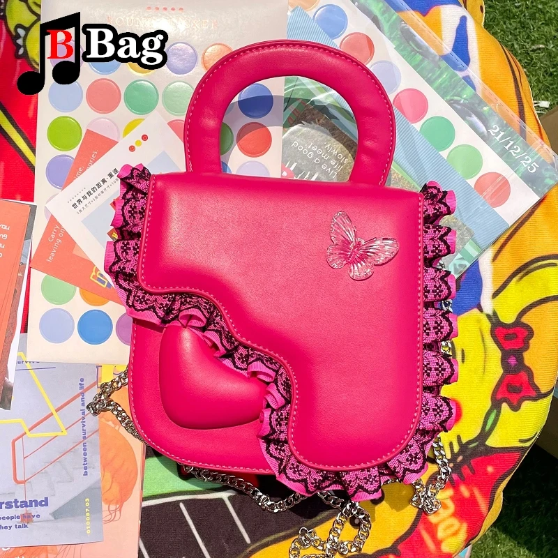 Sweet Lace Decorate Shoulder Bag Summer Women Girl Harajuku Pink PU Leather Mini Handbag tote Metal Chain Messenger Bags New
Sweet Lace Decorate Shoulder Bag Summer Women Girl Harajuku Pink PU Leather Mini Handbag tote Metal Chain Messenger Bags New