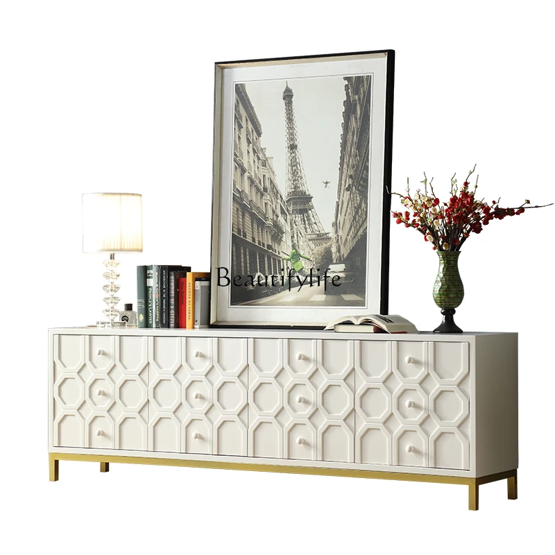 American simple modern living room TV cabinet European multi-functional model room small apartment low cabinet
American simple modern living room TV cabinet European multi-functional model room small apartment low cabinet
