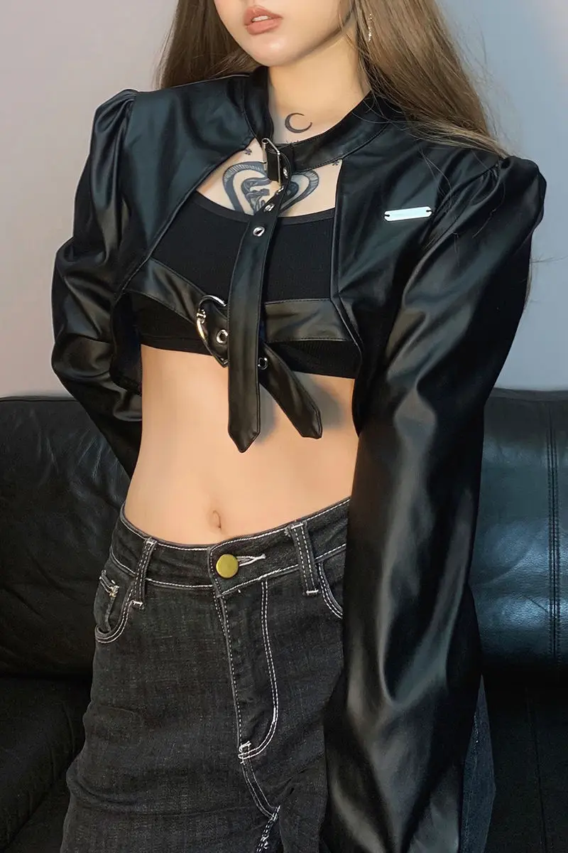Короткая кожаная куртка Punk Love Button Street Dance Spice Girl High Street Cool Pu Short Coat Hottie Grunge Crop Top Женская куртка
Короткая кожаная куртка Punk Love Button Street Dance Spice Girl High Street Cool Pu Short Coat Hottie Grunge Crop Top Женская куртка