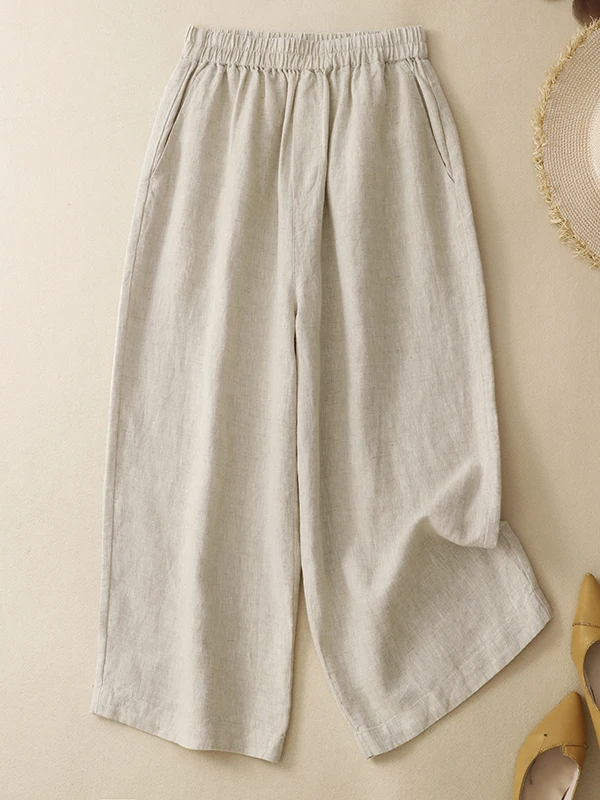 Vintage Cotton Linen Wide Leg Pants Women's Loose Casual High Waist Elastic Waist Straight Cut Summer New Style Ladies Trousers
Vintage Cotton Linen Wide Leg Pants Women's Loose Casual High Waist Elastic Waist Straight Cut Summer New Style Ladies Trousers