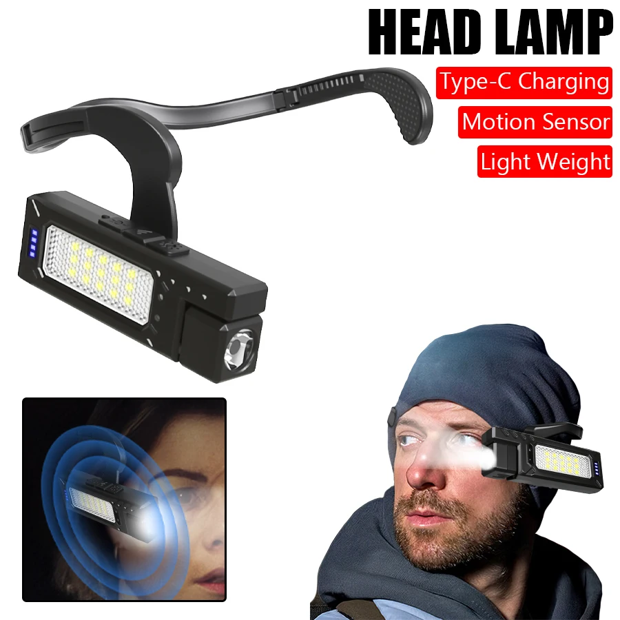 New Sensor Ear Headlight 1000LM Type-C Rechargeable LED Flashlight Torch with Magnetic Clip for Outdoor Camping Cycling Lantern
New Sensor Ear Headlight 1000LM Type-C Rechargeable LED Flashlight Torch with Magnetic Clip for Outdoor Camping Cycling Lantern