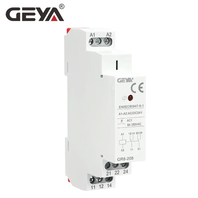 GEYA Auxiliary Relay Intermediate Switch 8A 2SPDT 12V 24V 48V 110V 220V RELAYS Din Rail Module
GEYA Auxiliary Relay Intermediate Switch 8A 2SPDT 12V 24V 48V 110V 220V RELAYS Din Rail Module