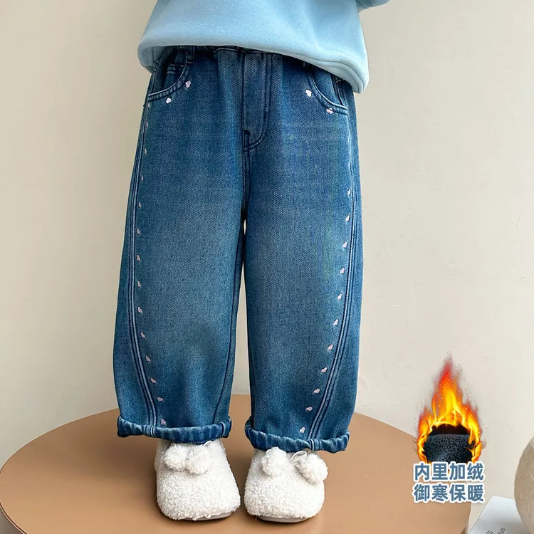 Girls' Velvet Pants Autumn and Winter 2026 New Children's Fashionable Children's Winter Clothing Thickened Straight Jeans
Girls' Velvet Pants Autumn and Winter 2026 New Children's Fashionable Children's Winter Clothing Thickened Straight Jeans