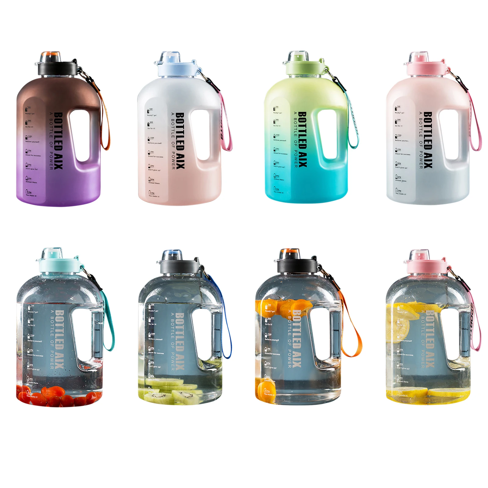 Extra Large Capacity Water Bottle Gradient Color Time Marker Designed Cup
Extra Large Capacity Water Bottle Gradient Color Time Marker Designed Cup