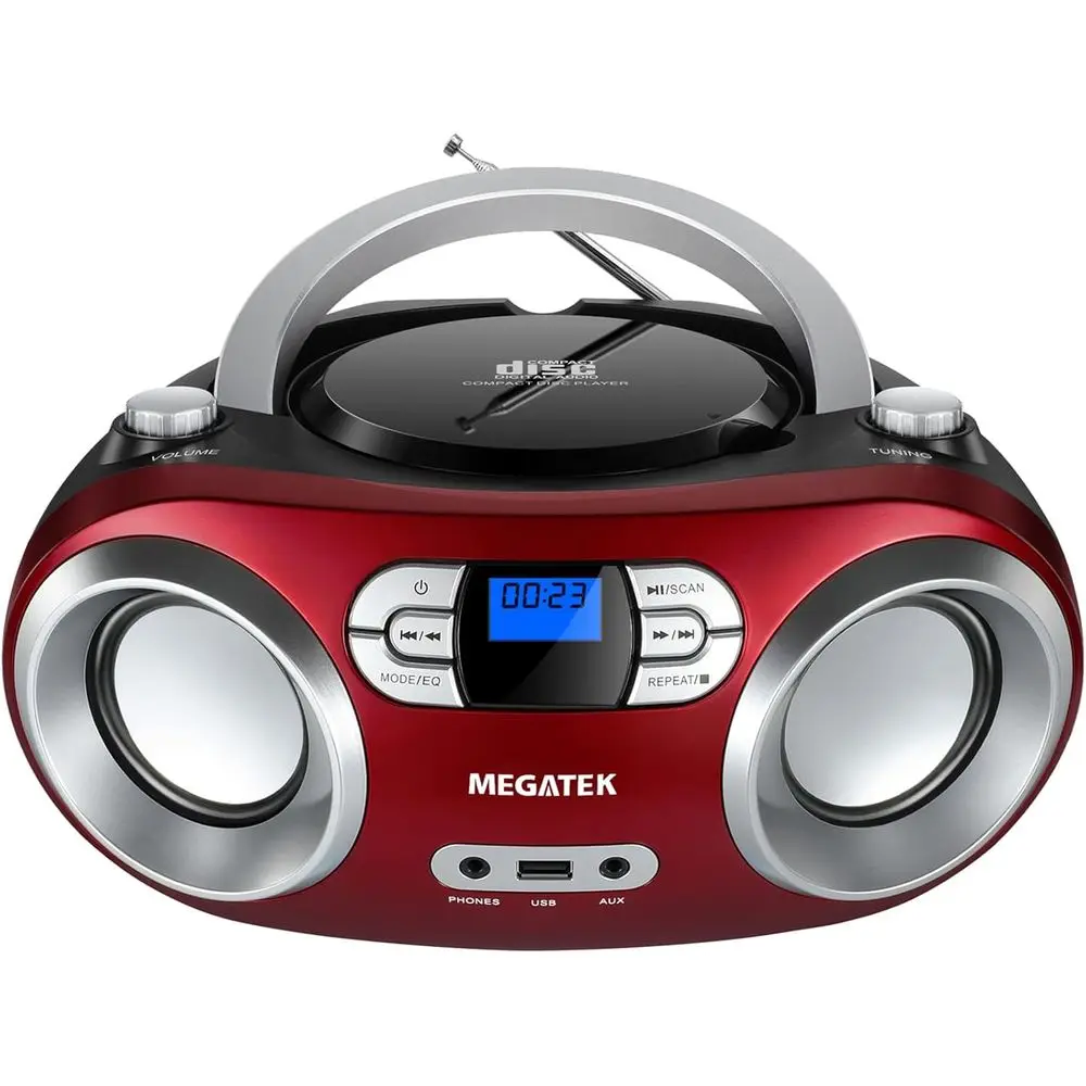 Compact Disc Player Boombox with FM Radio, Bluetooth, USB, AUX, and Headphone Jack - Plays CDs, MP3s, and CD-RWs, Stereo Sound,
Compact Disc Player Boombox with FM Radio, Bluetooth, USB, AUX, and Headphone Jack - Plays CDs, MP3s, and CD-RWs, Stereo Sound,