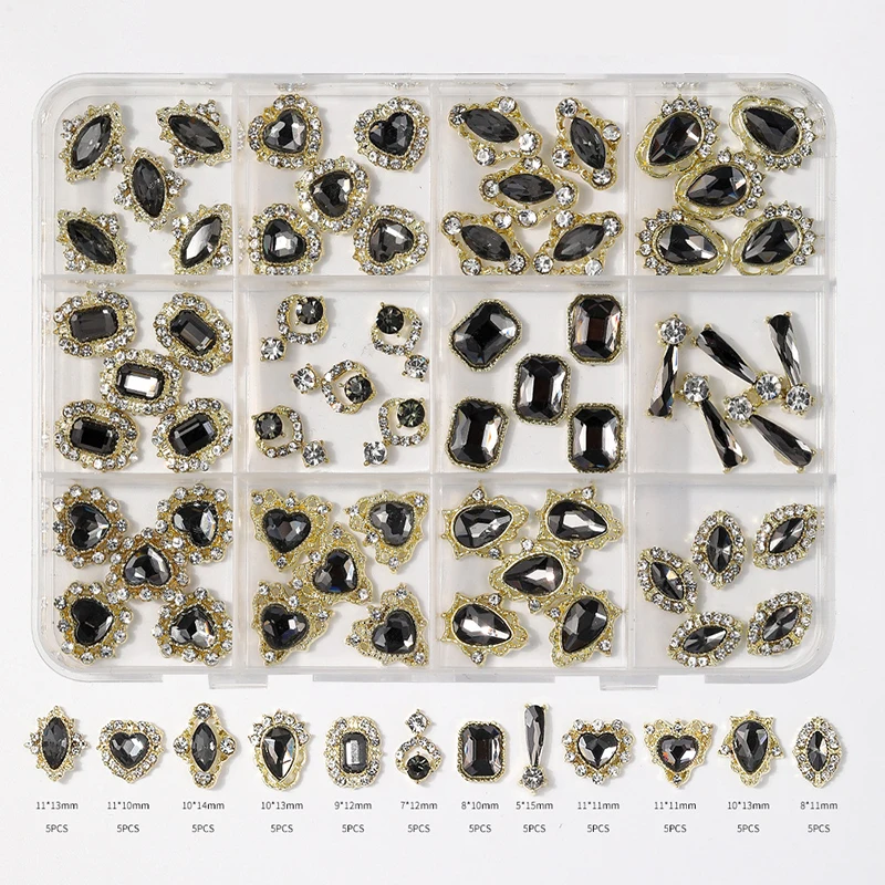 12 Grids 3D Nail Rhinestones Mixed Style Nail Charms Jewelry Red Black Gray Crystal Glass Gems Nail Art Decorations Accessories
12 Grids 3D Nail Rhinestones Mixed Style Nail Charms Jewelry Red Black Gray Crystal Glass Gems Nail Art Decorations Accessories