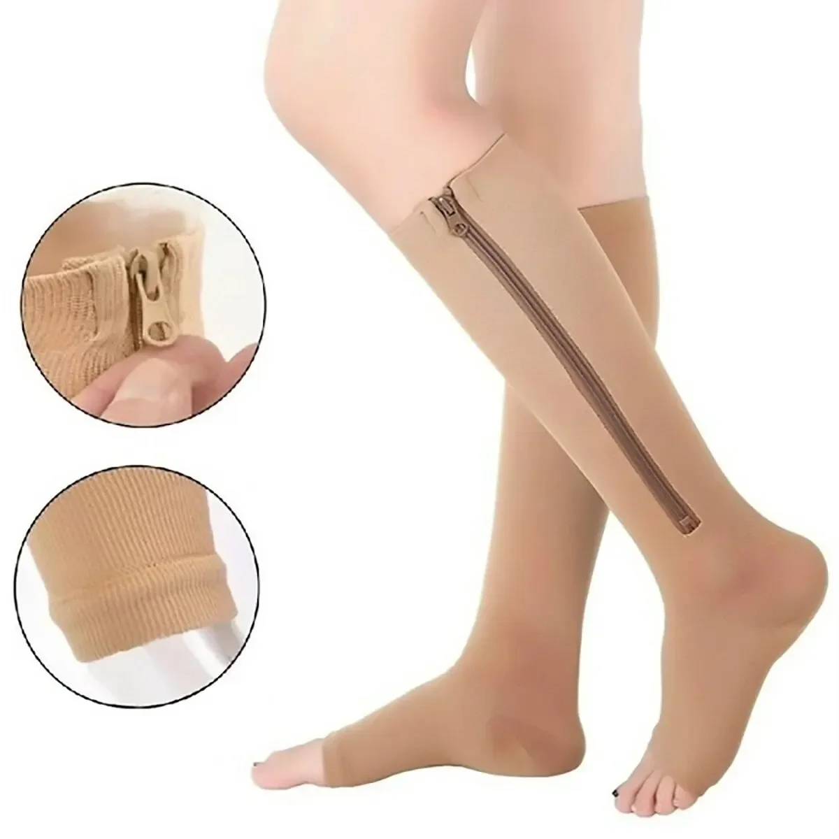 Compression Socks Men Women Support Knee Zipper Female Open Toe Thin Anti Fatigue Stretchy Sox High Socks Unisex
Compression Socks Men Women Support Knee Zipper Female Open Toe Thin Anti Fatigue Stretchy Sox High Socks Unisex