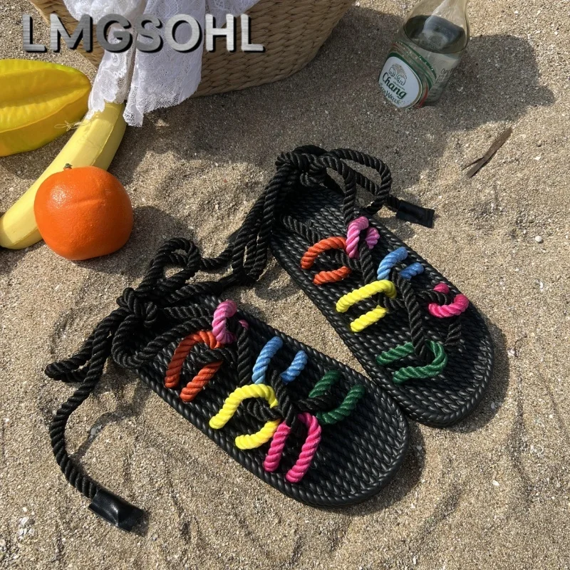 Summer Beach Walking Sandals Weave Shoes Women Slippers Summer New Lace-up Open Toe Woman Casual Shoes 2025 Mujer Sandalias
Summer Beach Walking Sandals Weave Shoes Women Slippers Summer New Lace-up Open Toe Woman Casual Shoes 2025 Mujer Sandalias