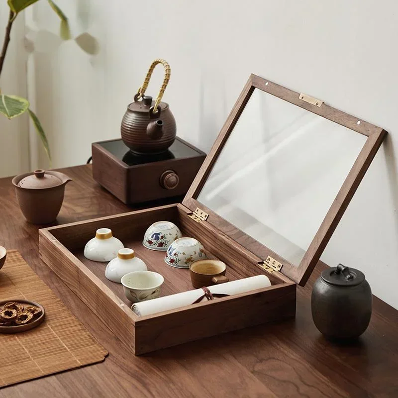 Black Walnut Desktop Box Dust-proof Transparent Glass Japanese Multi-functional Jewelry Organizer Elegant Display
Black Walnut Desktop Box Dust-proof Transparent Glass Japanese Multi-functional Jewelry Organizer Elegant Display