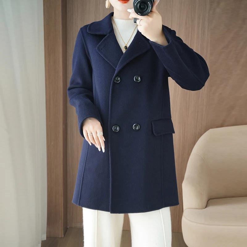 Autumn Winter High-End 100% Wool Double-Sided Women's Coat with Suit Collar, Mid-Length Double-Breasted Warm Jacket for Women
Autumn Winter High-End 100% Wool Double-Sided Women's Coat with Suit Collar, Mid-Length Double-Breasted Warm Jacket for Women