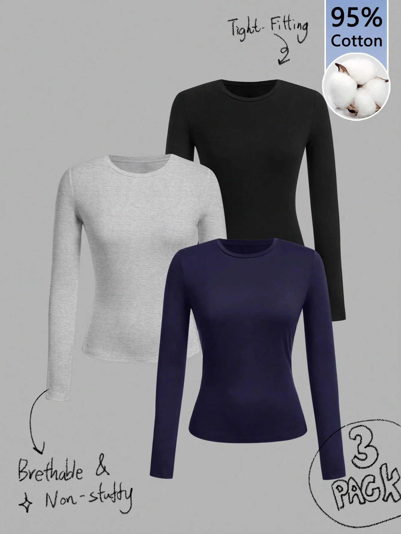 3 шт., базовая футболка для йоги, женская универсальная футболка для фитнеса, с длинными рукавами для бега, быстросохнущий костюм для йоги
3 шт., базовая футболка для йоги, женская универсальная футболка для фитнеса, с длинными рукавами для бега, быстросохнущий костюм для йоги