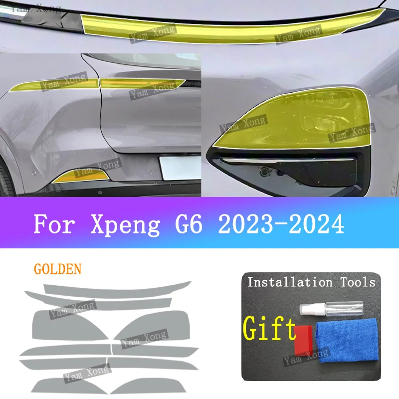 For Xpeng G6 Car Exterior Front Lamp Tail Transparent Protective Sticker Headlight Taillight Light Black Cover Anti-Scratch Film
For Xpeng G6 Car Exterior Front Lamp Tail Transparent Protective Sticker Headlight Taillight Light Black Cover Anti-Scratch Film