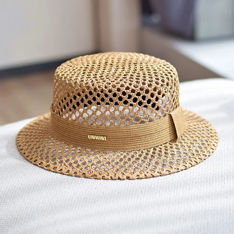 A new flat-top breathable hand-woven hat with hollowed-out design for vacation and travel providing shade
A new flat-top breathable hand-woven hat with hollowed-out design for vacation and travel providing shade