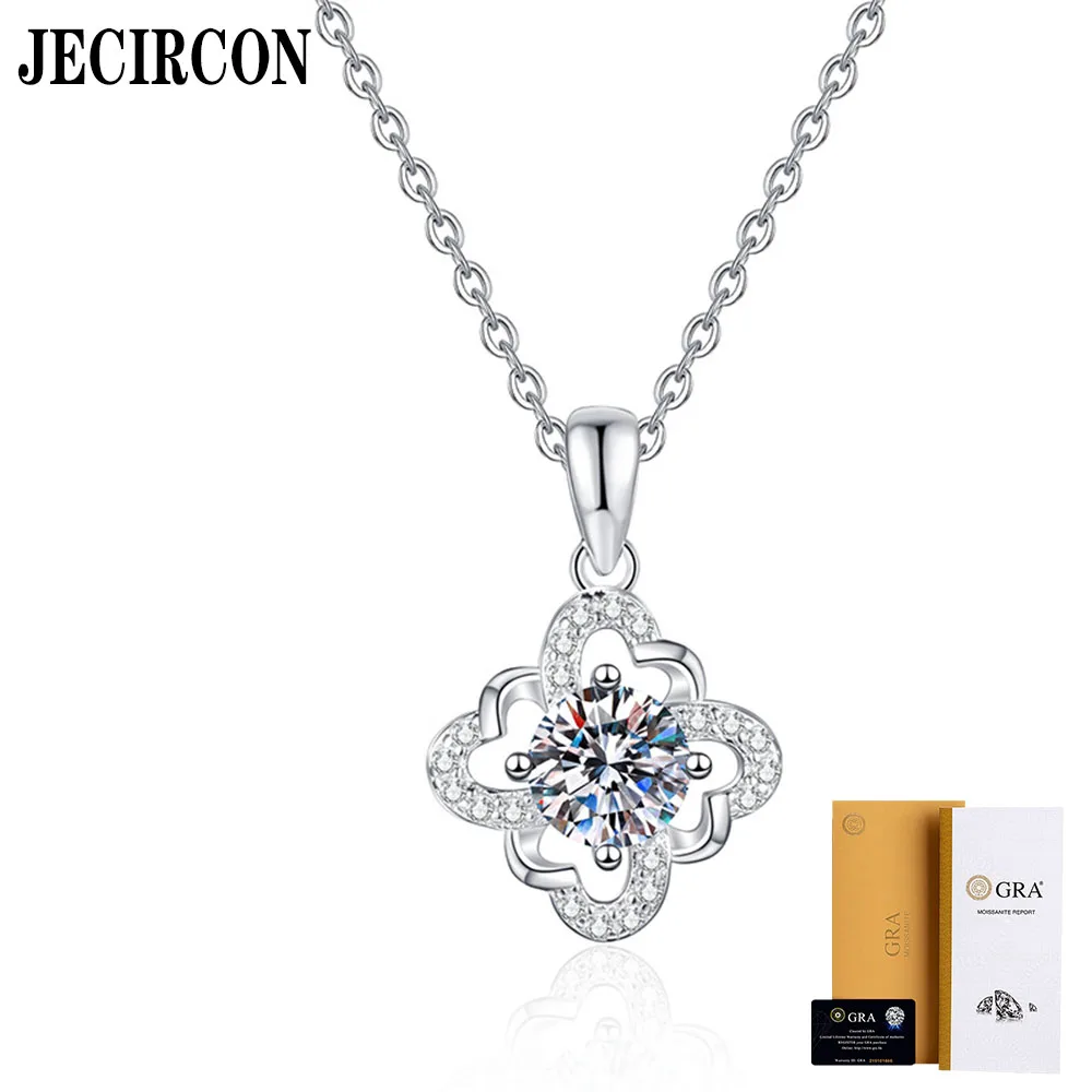 JECIRCON Light Luxury Flower Pendant 1 Carat Moissanite Necklace for Women S925 Sterling Silver Fashion Versatile Fine Jewelry
JECIRCON Light Luxury Flower Pendant 1 Carat Moissanite Necklace for Women S925 Sterling Silver Fashion Versatile Fine Jewelry