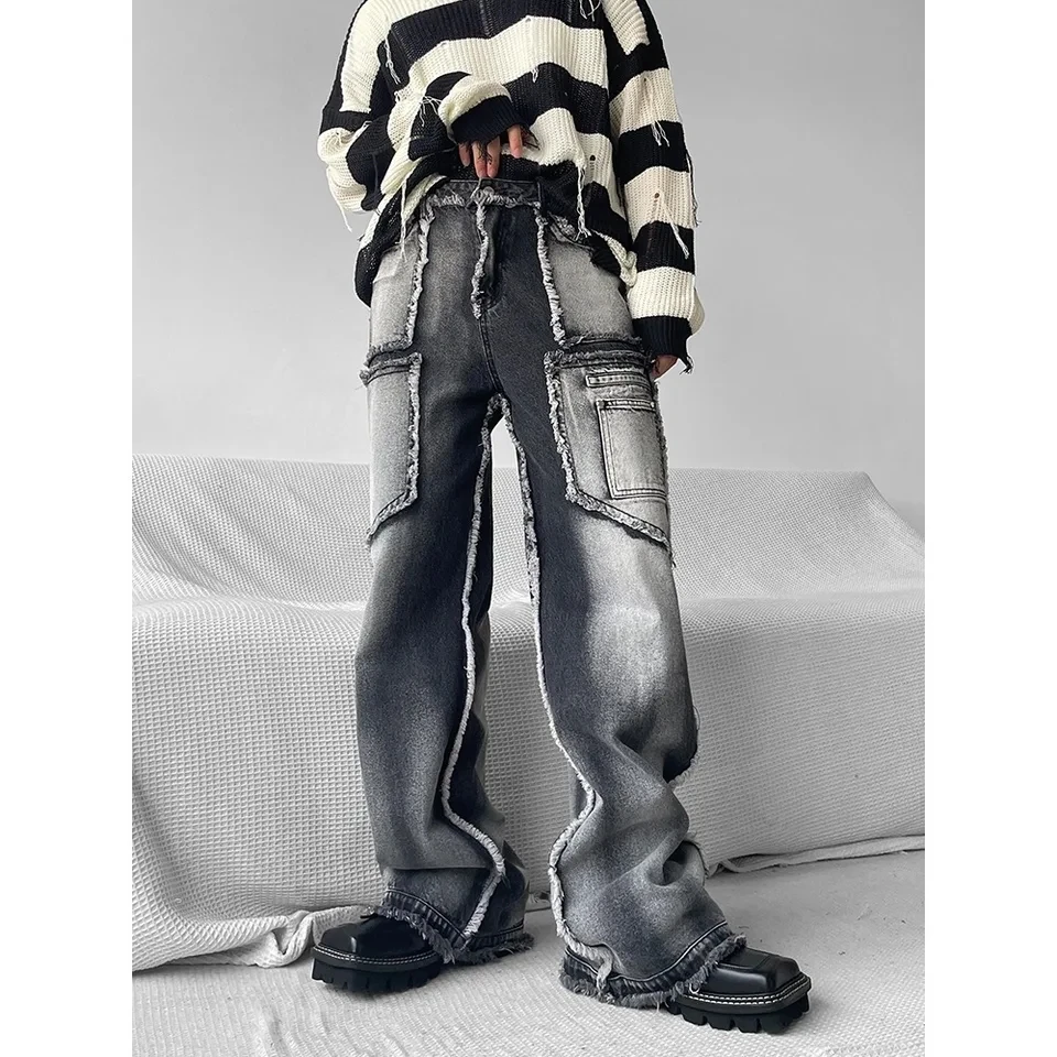 Fashion Men's Montaged Jeans Loose Straight Korean Vintage High Street Hip-hop Y2K Casual Daily Dragging Wide-leg Pants Male
Fashion Men's Montaged Jeans Loose Straight Korean Vintage High Street Hip-hop Y2K Casual Daily Dragging Wide-leg Pants Male
