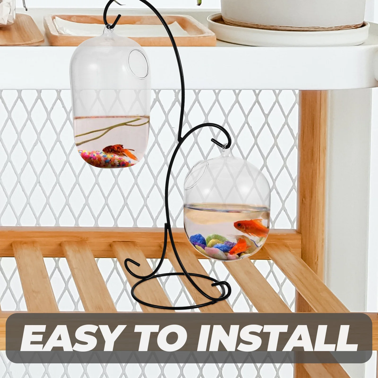 1Set Premium Desktop Fish Tank Multi-Function Hanging Glass Aquarium Fish Bowl Flower Plant Vase Rack Tank 
1Set Premium Desktop Fish Tank Multi-Function Hanging Glass Aquarium Fish Bowl Flower Plant Vase Rack Tank