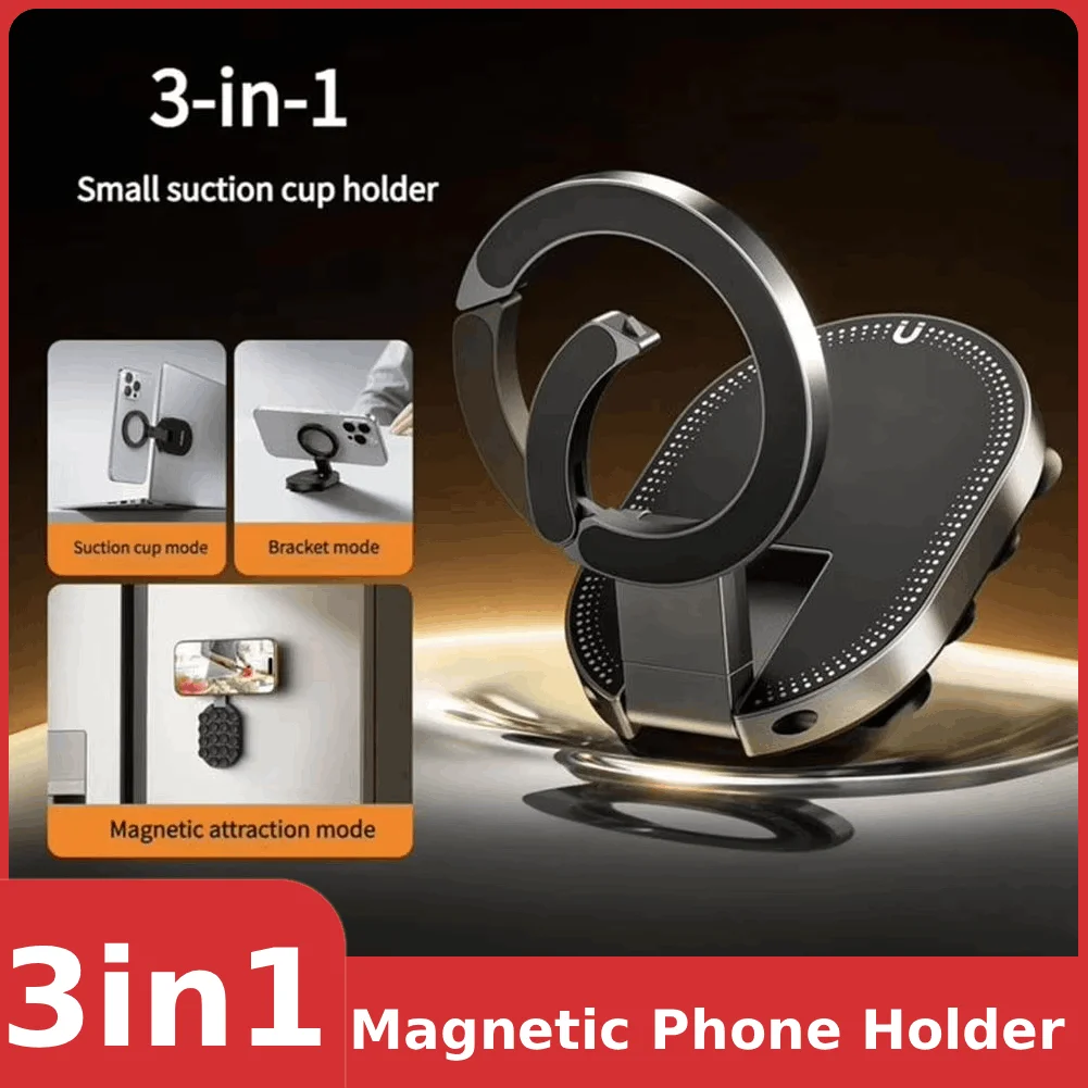 3-in-1 Magnetic Suction Cup Phone Stand Mount Foldable 360° Rotation Desktop Phone Suction for for Automobiles and Offices
3-in-1 Magnetic Suction Cup Phone Stand Mount Foldable 360° Rotation Desktop Phone Suction for for Automobiles and Offices