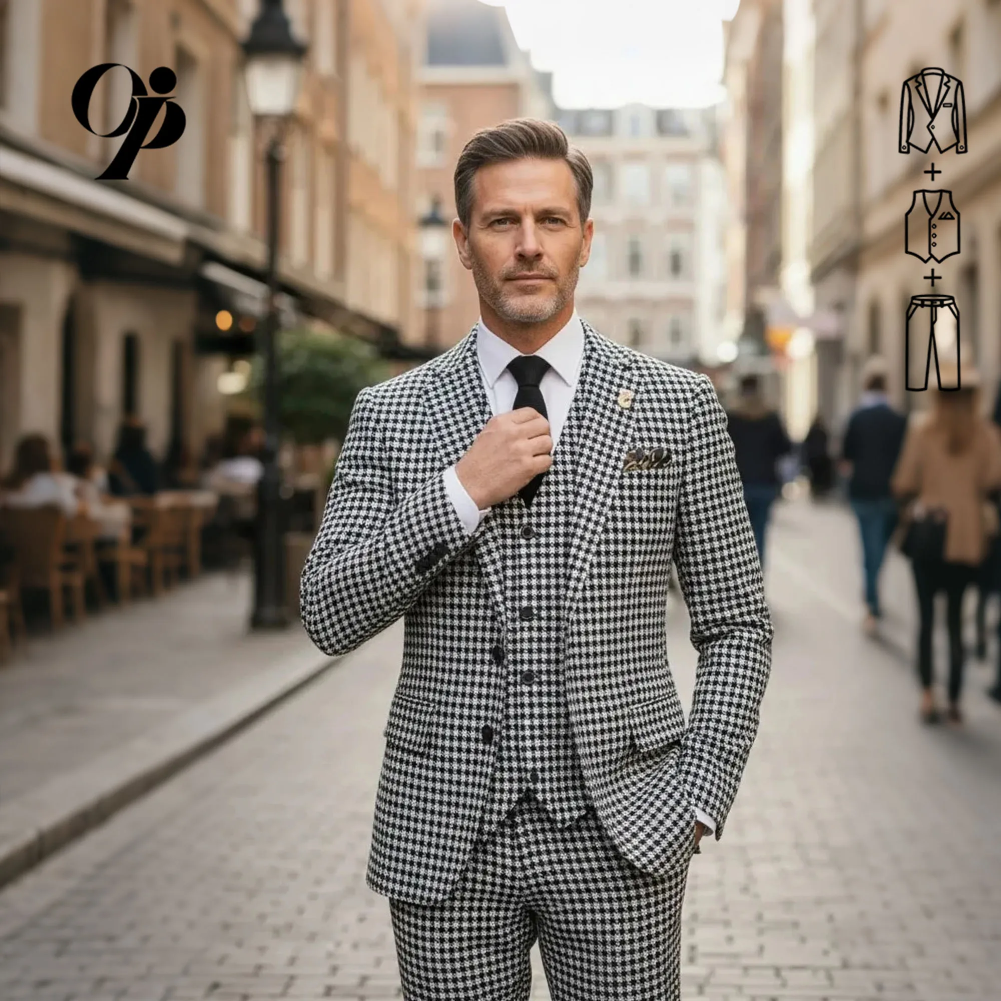 Houndstooth Business Suit for Men Notch Lapel Single Breasted Blazer Set Man Groom Tuxedo Plaid Slim Fit Jacket Pants Vest
Houndstooth Business Suit for Men Notch Lapel Single Breasted Blazer Set Man Groom Tuxedo Plaid Slim Fit Jacket Pants Vest