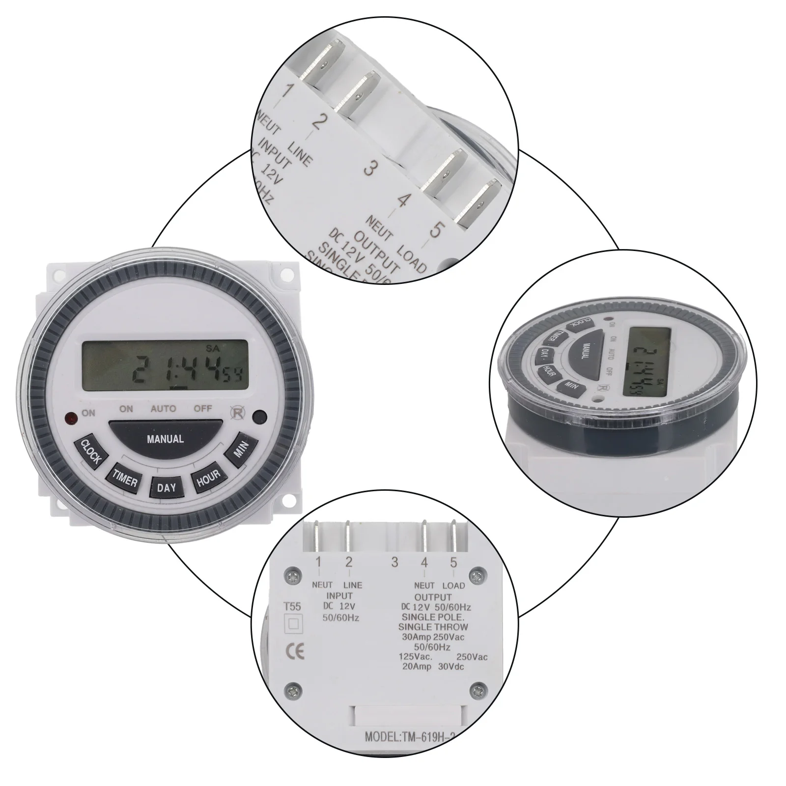 LCD Display Time Control Switch With Pluggable Battery For DC12V Electrical Timer Disconnectors Load Switches Electrical Tools
LCD Display Time Control Switch With Pluggable Battery For DC12V Electrical Timer Disconnectors Load Switches Electrical Tools