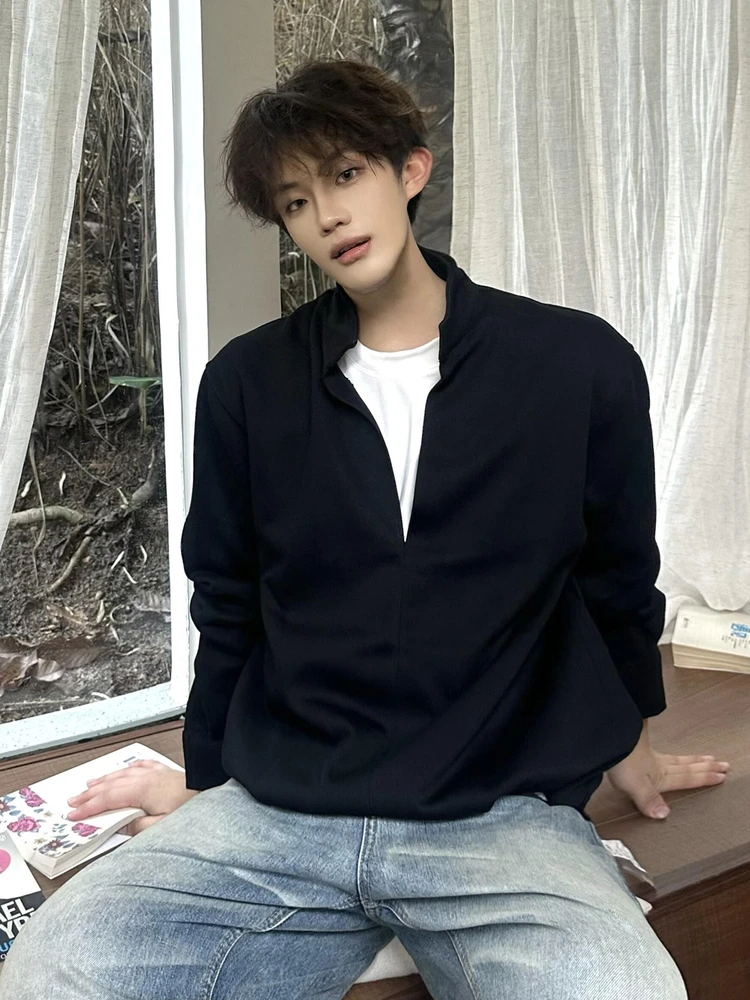 Мужская зимняя толстовка в американском ретро-стиле с эффектом двухслойности, корейский пуловер с V-образным вырезом, CleanFit, с воротником-стойкой, повседневная, с длинным рукавом
Мужская зимняя толстовка в американском ретро-стиле с эффектом двухслойности, корейский пуловер с V-образным вырезом, CleanFit, с воротником-стойкой, повседневная, с длинным рукавом