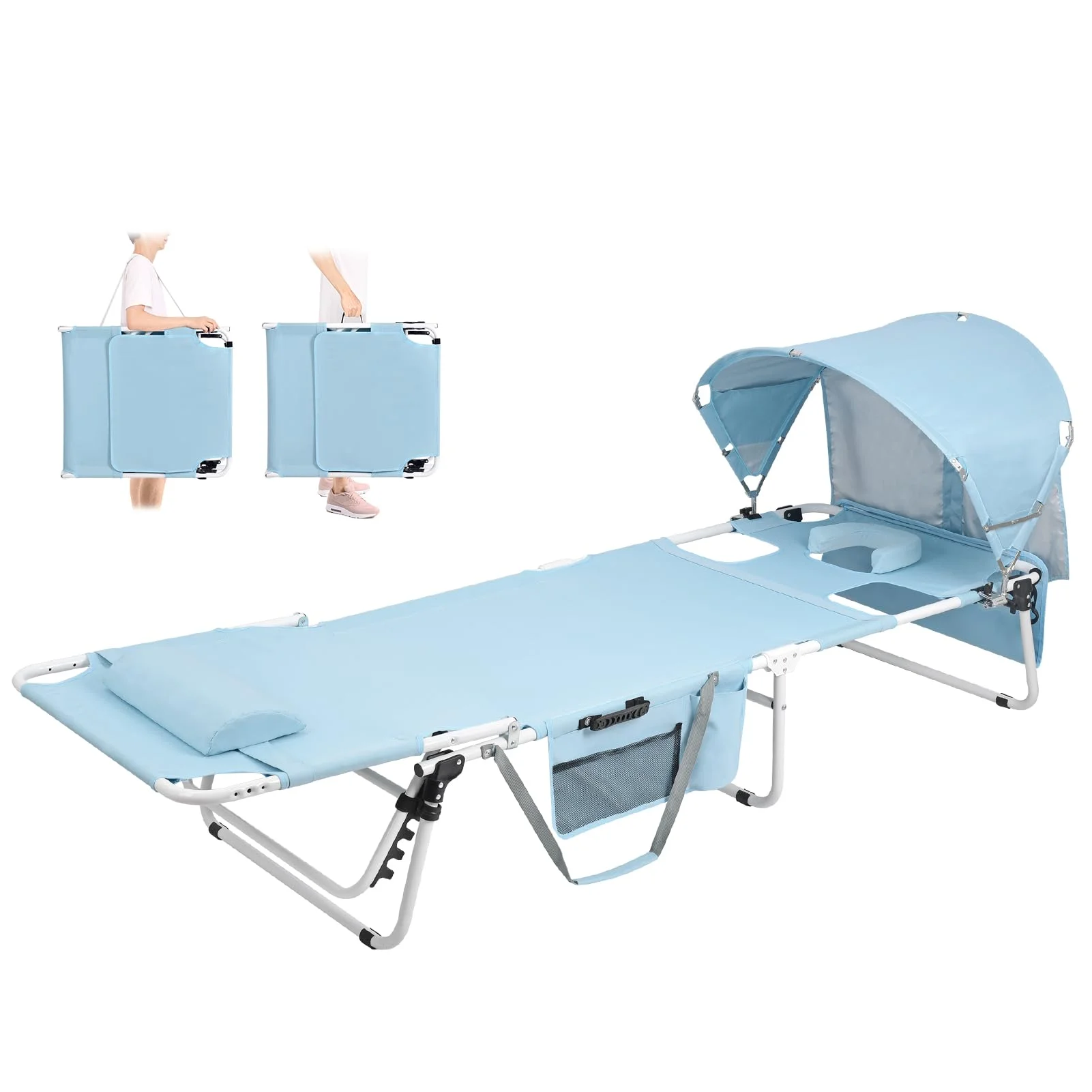 Luxury Backpack Beach Tanning Chair with Canopy Sun Shade Face Hole for Garden Park Poolside Sunbathing Camping Lawn Reading
Luxury Backpack Beach Tanning Chair with Canopy Sun Shade Face Hole for Garden Park Poolside Sunbathing Camping Lawn Reading
