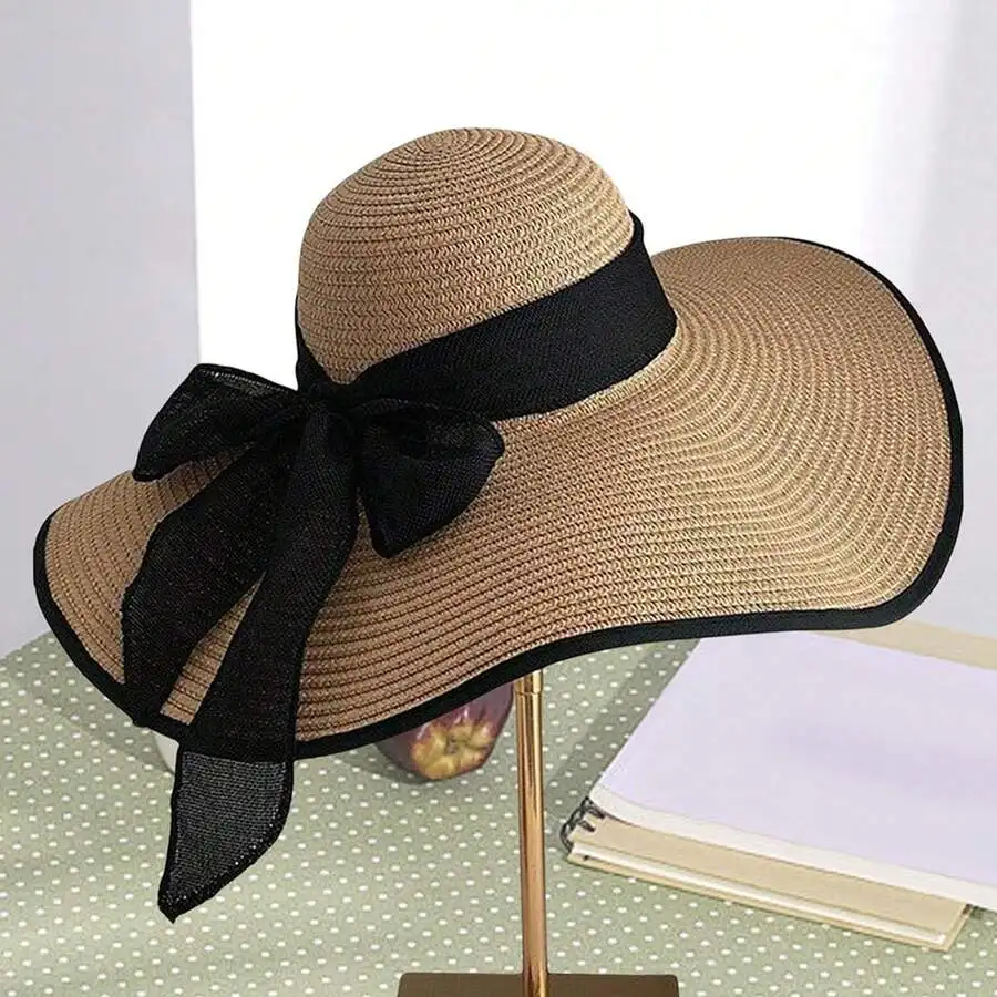 BONNY BOOM 1pc Vacation Casual Bow Tie Straw Hat, Sun Hat, Wide Brim Hat, Beach Hat, Straw Hat, Women's Sun Hat
BONNY BOOM 1pc Vacation Casual Bow Tie Straw Hat, Sun Hat, Wide Brim Hat, Beach Hat, Straw Hat, Women's Sun Hat