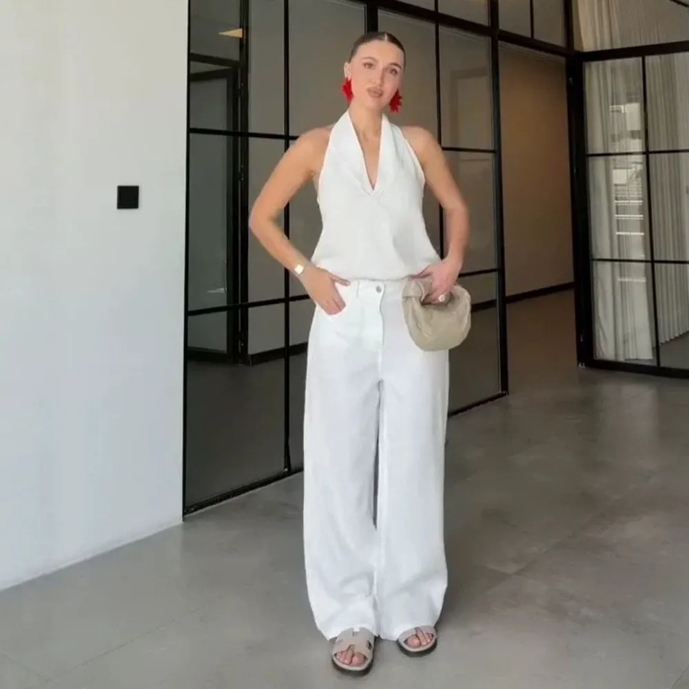 Women Casual Jumpsuit Sleeveless V Neck Flowy Wide Leg Pants Matching Set Summer Spring
Women Casual Jumpsuit Sleeveless V Neck Flowy Wide Leg Pants Matching Set Summer Spring