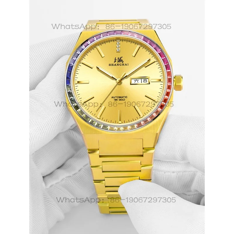 Time Island Shanghai Watch Diamond Gold Watch Men's Automatic Mechanical Watch
Time Island Shanghai Watch Diamond Gold Watch Men's Automatic Mechanical Watch
