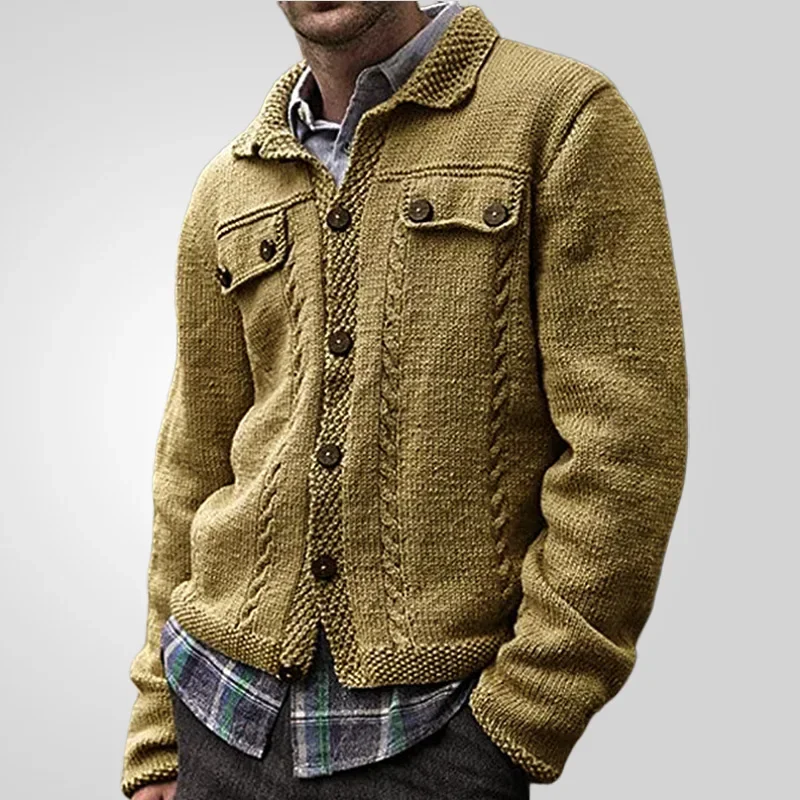 Autumn and Winter New Men's Clothing, Long-sleeved Lapel Single-breasted Knitted Sweater, Slim-fit Cardigan Sweater Jacket
Autumn and Winter New Men's Clothing, Long-sleeved Lapel Single-breasted Knitted Sweater, Slim-fit Cardigan Sweater Jacket