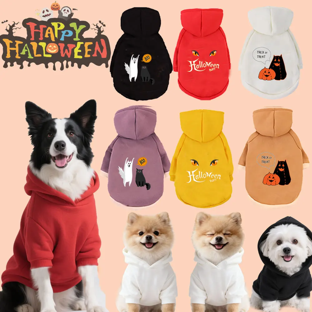 Halloween Pet Hooded Sweatshirt Cats & Dogs Celebrating Halloween Parties Easter-Themed Print Pattern Autumn And Winter.
Halloween Pet Hooded Sweatshirt Cats & Dogs Celebrating Halloween Parties Easter-Themed Print Pattern Autumn And Winter.