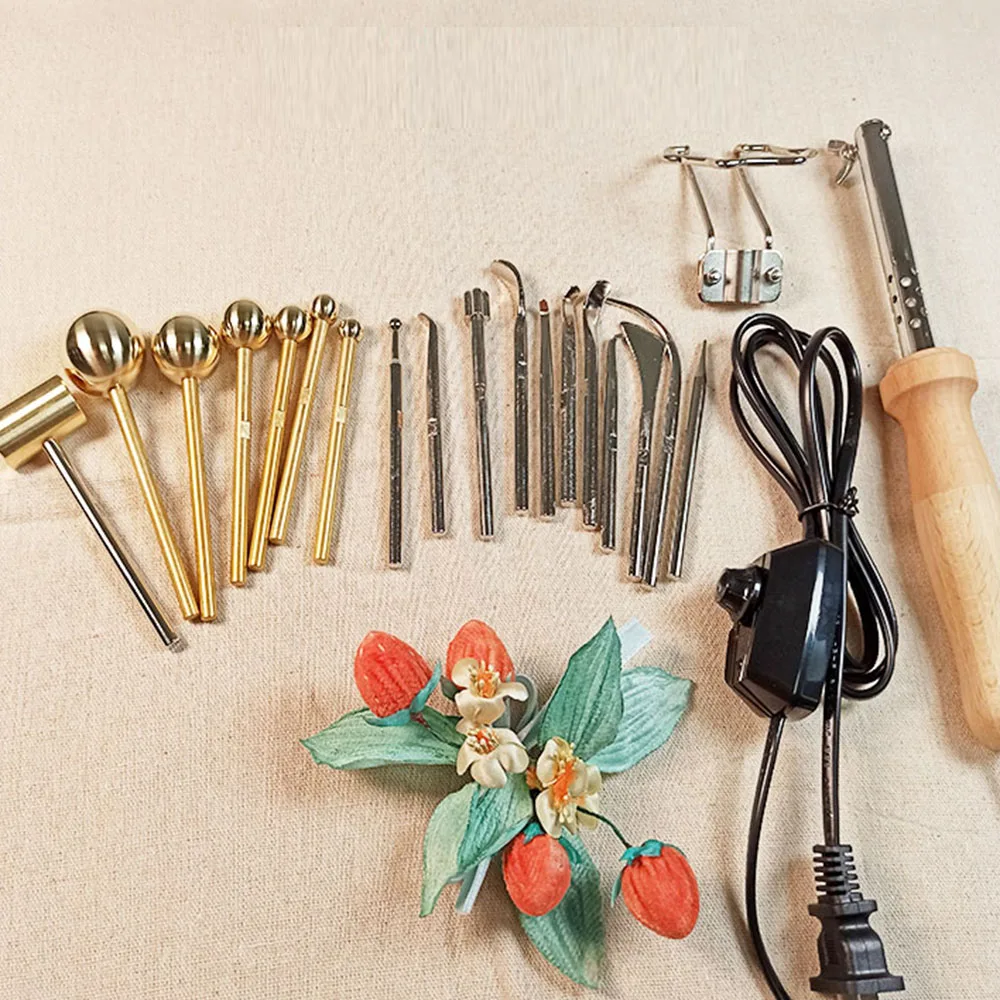 Electric Fabric Flower Maker Set Artificial Flower Clover Soldering Iron Tools with 17 21x 18x 24x 27x Iron Brass
Electric Fabric Flower Maker Set Artificial Flower Clover Soldering Iron Tools with 17 21x 18x 24x 27x Iron Brass