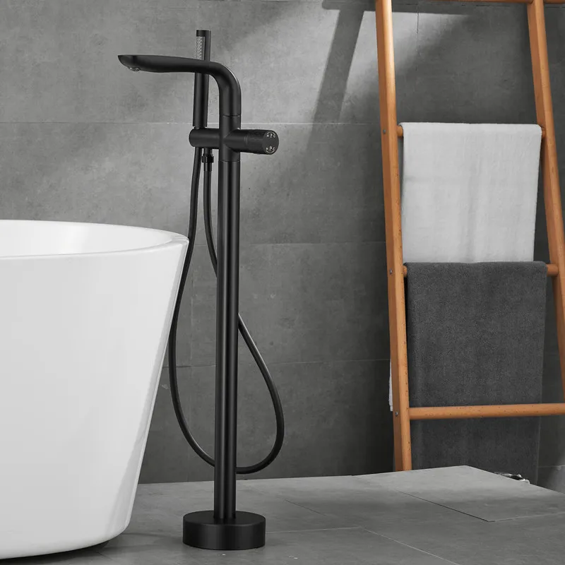 Standing Bathtub Faucet Handheld Shower Swivel Spout Dual Handle Gold Brushed Surface Hotel Application Bathtub Mixer Taps
Standing Bathtub Faucet Handheld Shower Swivel Spout Dual Handle Gold Brushed Surface Hotel Application Bathtub Mixer Taps