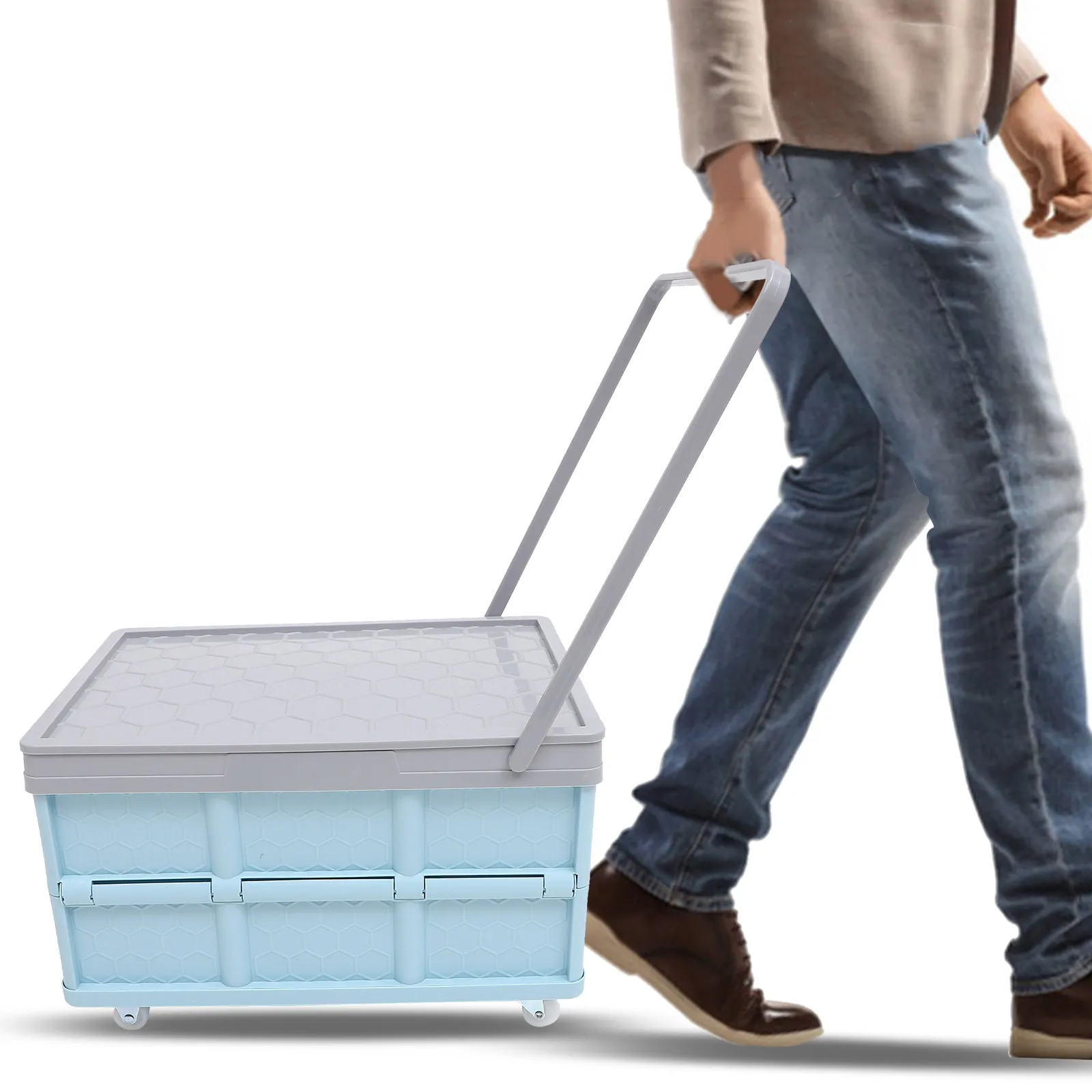 Lidded Storage Box Stackable Plastic Clothes Organizing Bin with Wheels Foldable Large Capacity Storage Container for Closet
Lidded Storage Box Stackable Plastic Clothes Organizing Bin with Wheels Foldable Large Capacity Storage Container for Closet