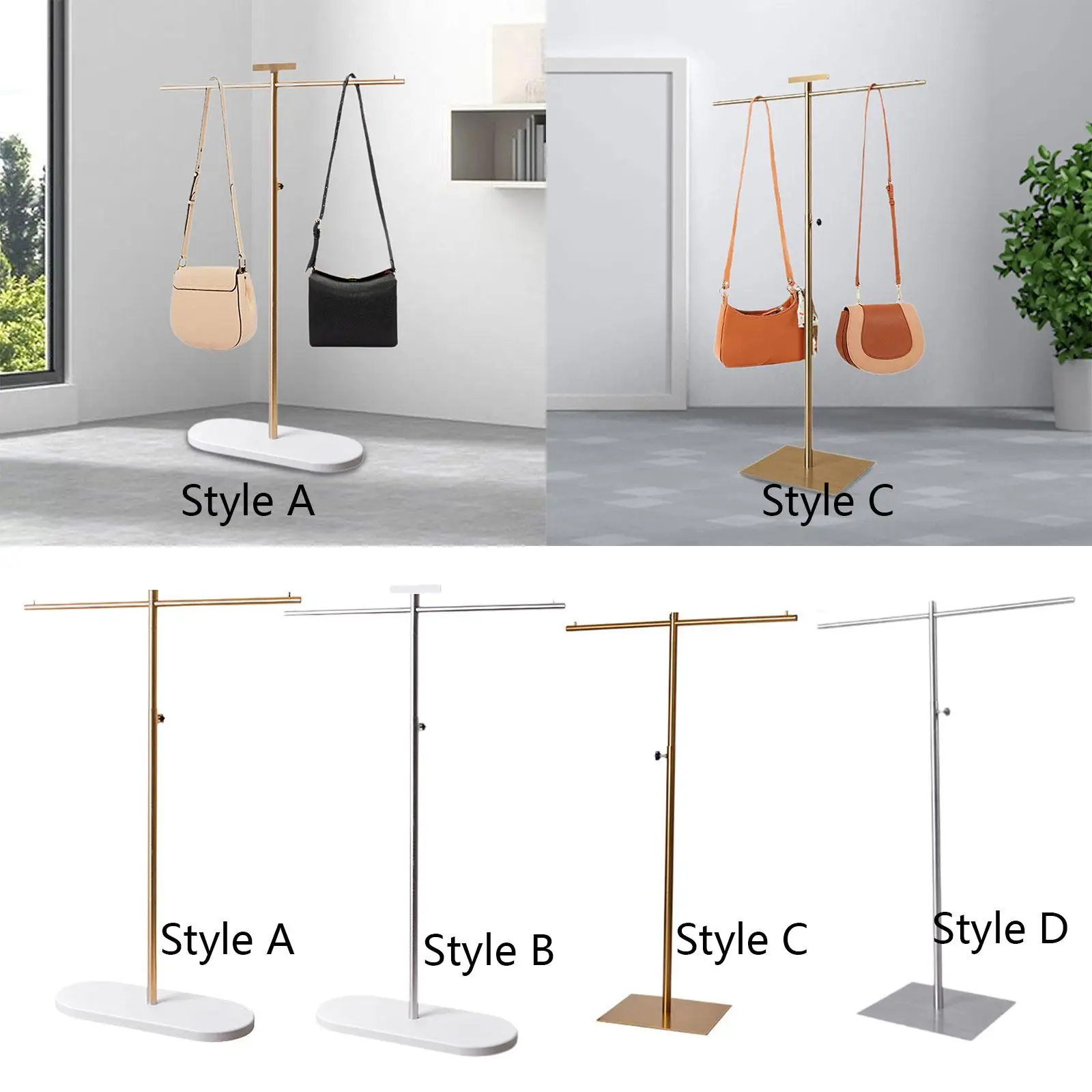 Adjustable Metal Handbag Rack Double Hook Metal Sturdy Polished Standing Holder for Necklaces Lanyards Bracelets Scarves Wallet
Adjustable Metal Handbag Rack Double Hook Metal Sturdy Polished Standing Holder for Necklaces Lanyards Bracelets Scarves Wallet
