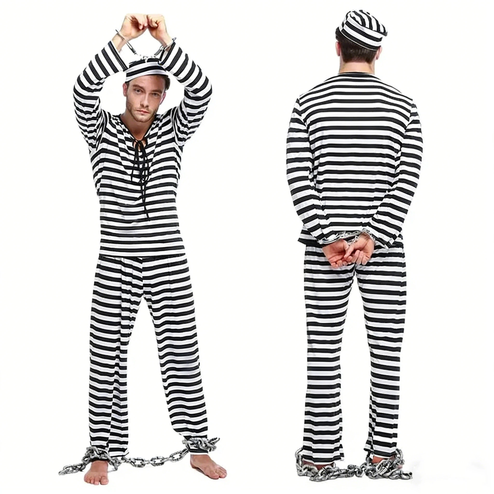 Adult Prisoner Costume Men Prison Clothings Halloween Carnival Cosplay Performance Fancy Party Clothing Stage Costumes
Adult Prisoner Costume Men Prison Clothings Halloween Carnival Cosplay Performance Fancy Party Clothing Stage Costumes