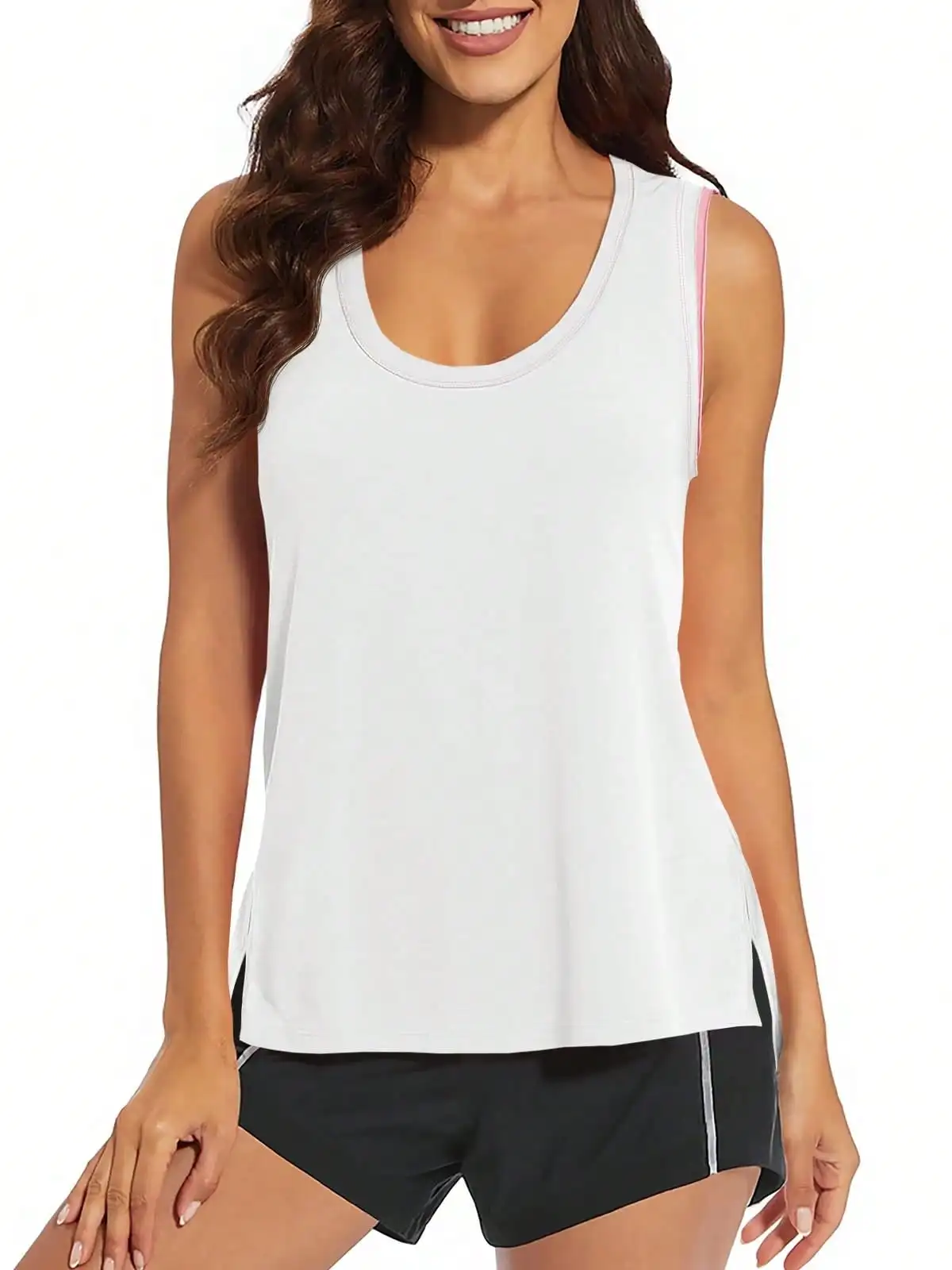 Fisoew женские топы на бретелях для тренировок, свободные летние рубашки без рукавов для занятий йогой и боковыми разрезами
Fisoew женские топы на бретелях для тренировок, свободные летние рубашки без рукавов для занятий йогой и боковыми разрезами