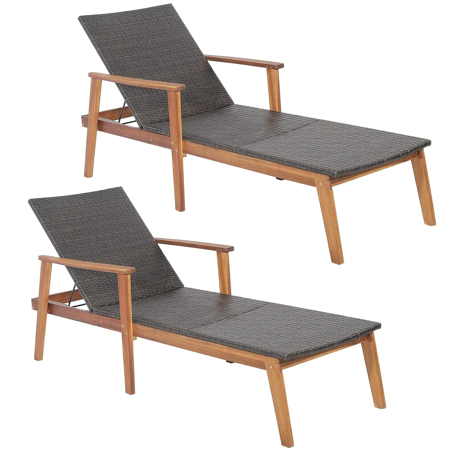 Patio Lounge Chair, 4-Position Adjustable Recliner with Fully Flat Position, Outdoor PE Wicker Chaise Lounge with, Customized
Patio Lounge Chair, 4-Position Adjustable Recliner with Fully Flat Position, Outdoor PE Wicker Chaise Lounge with, Customized