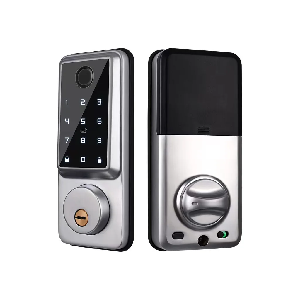 Automatic Deadbolt Tuya WiFi TTlock pincode fingerprint keyless entry keypad touchscreen Electronic digital smart door lock
Automatic Deadbolt Tuya WiFi TTlock pincode fingerprint keyless entry keypad touchscreen Electronic digital smart door lock