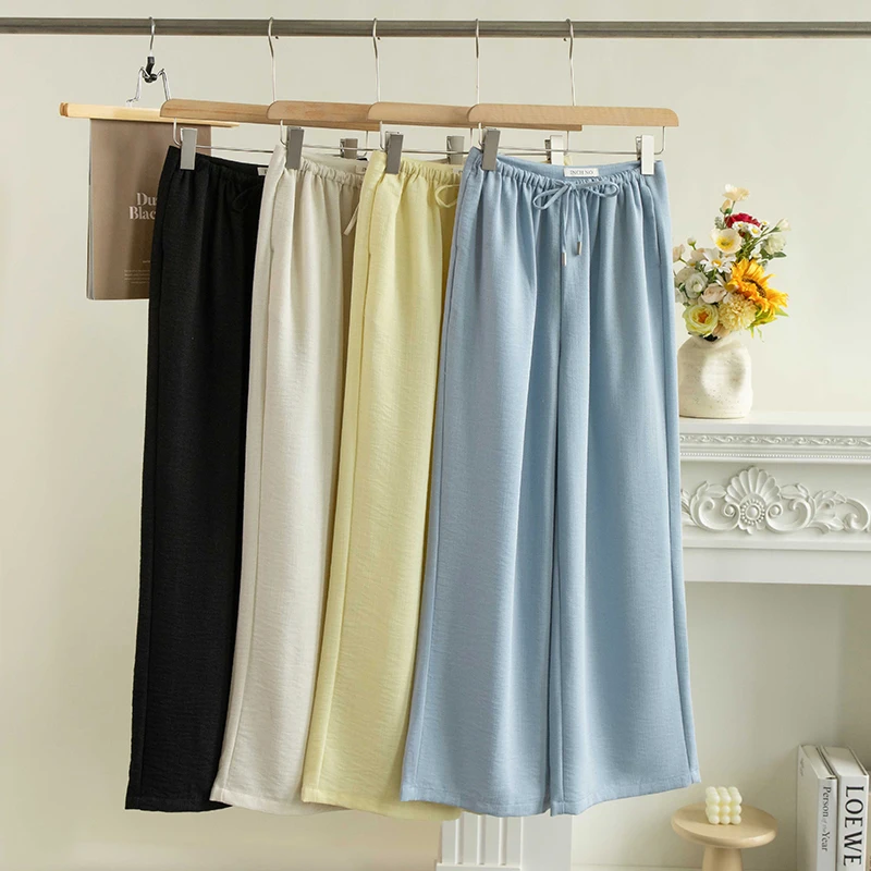 Повседневные прямые брюки, женские летние брюки 2023, новинка льняной смеси, драпированные широкие длинные брюки с эффектом похудения
Повседневные прямые брюки, женские летние брюки 2023, новинка льняной смеси, драпированные широкие длинные брюки с эффектом похудения