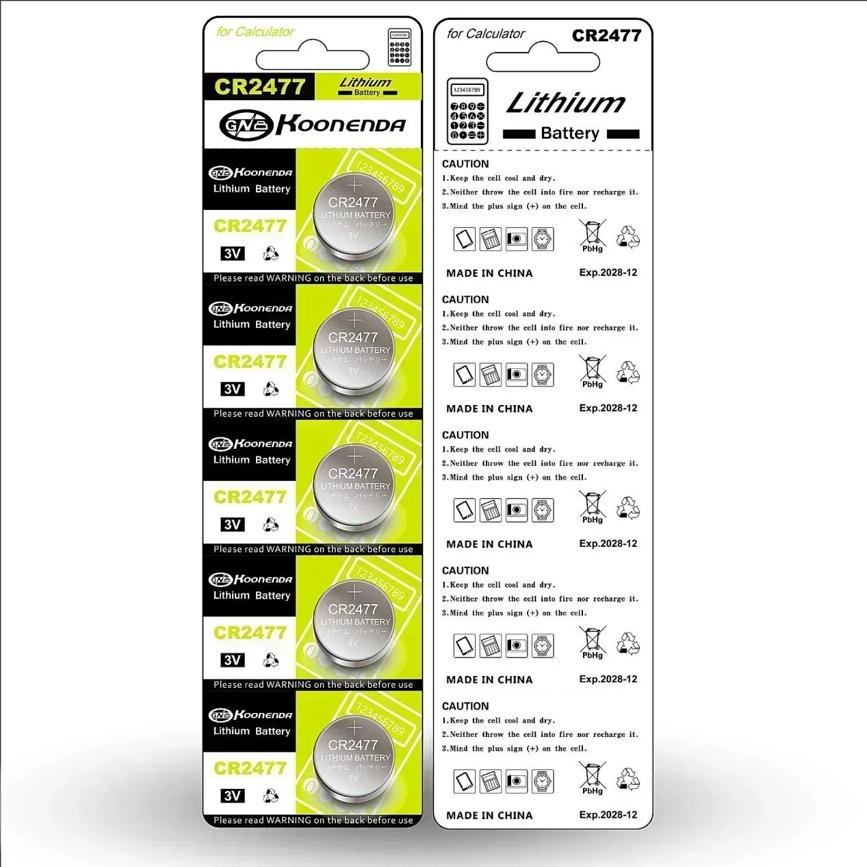 Batería De botón De límite para relé electrónico, amigable con el medio ambiente, Calculadora, Escala De Peso, CR2477, 3V, 2-20
Batería De botón De límite para relé electrónico, amigable con el medio ambiente, Calculadora, Escala De Peso, CR2477, 3V, 2-20